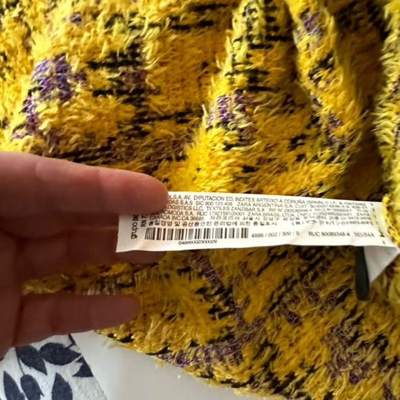 Zara Yellow Co-ord Eyelash Textured Knit 3 Button Clueless Vibes Cardigan NWOT S - Picture 11 of 16